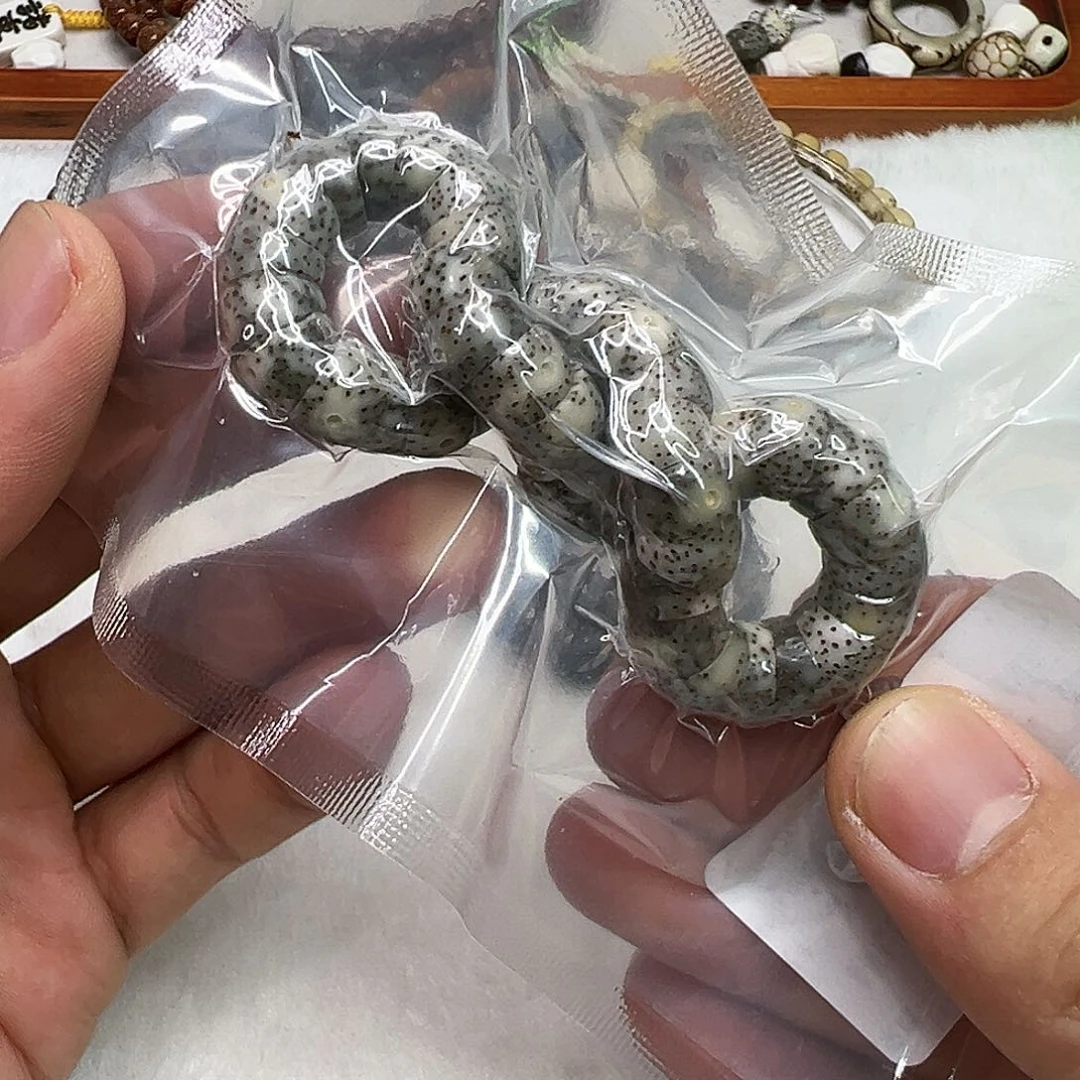 星月菩提手串6荣耀糯冰绿石玉星月菩提单圈猪大肠10