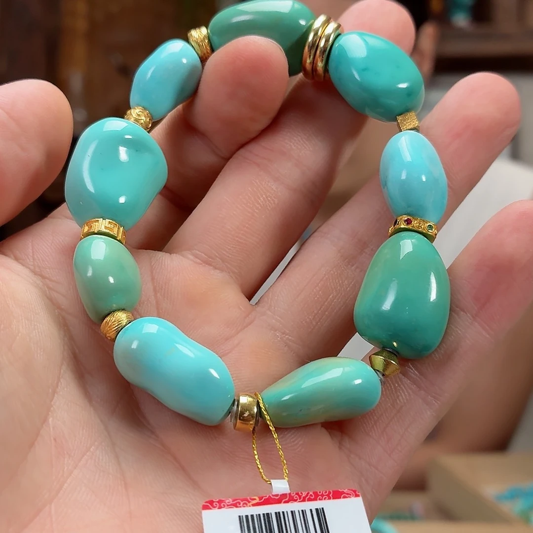 18K金镶嵌绿松石珠宝奇石