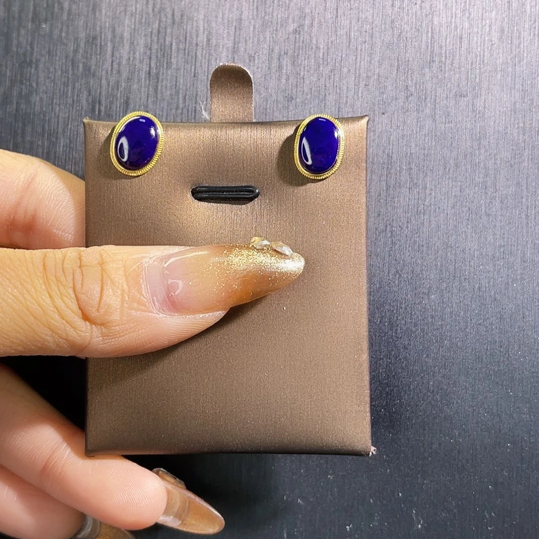 苏纪石（舒俱来）耳钉18K金镶嵌