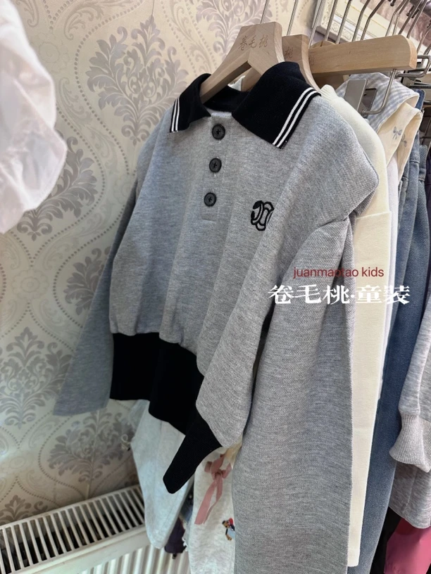 卷毛桃2025春女童短款卫衣