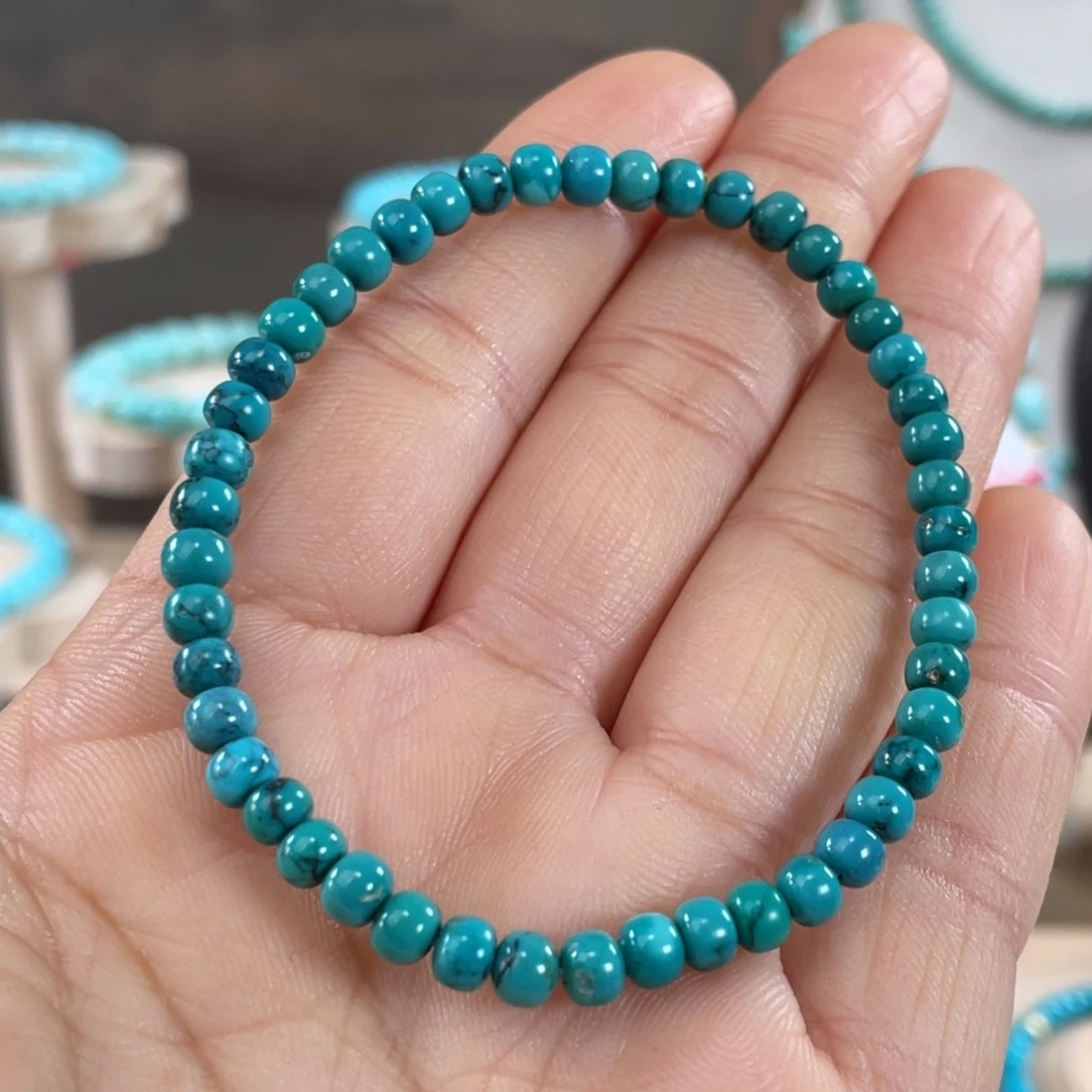 绿松石未镶嵌吊坠(不含链)玉化高色手串