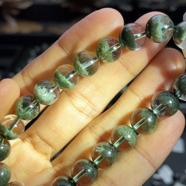 水晶手链未镶嵌绿幽灵聚宝盆9.8