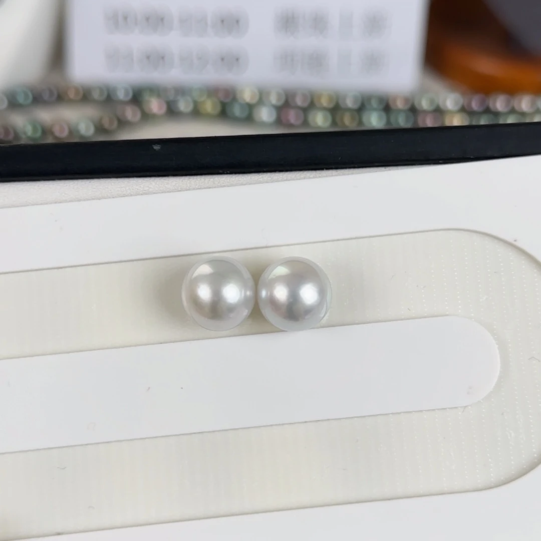 海水珍珠对珠未镶嵌澳白对珠11-12mm可定制爱