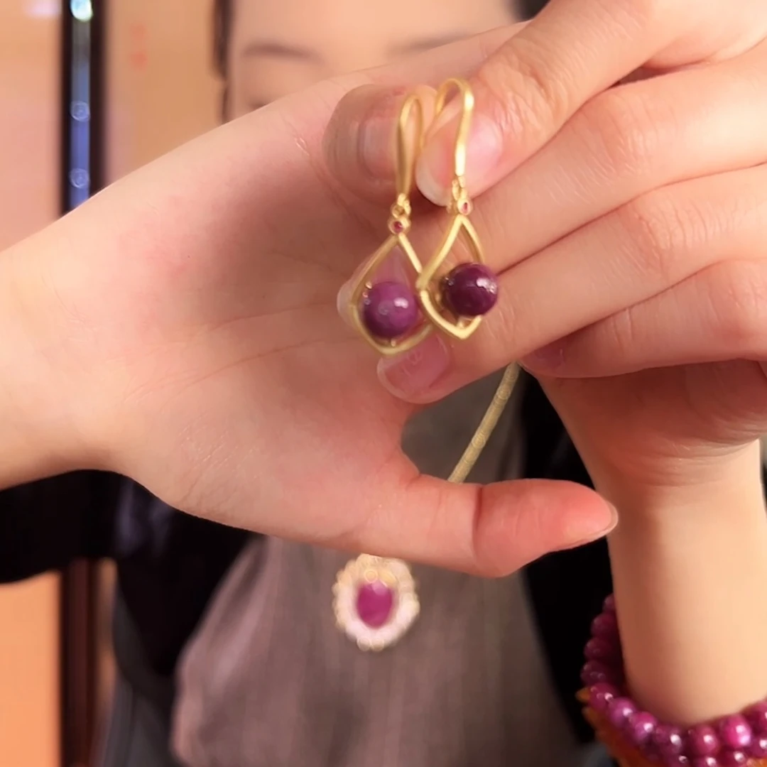 非金属925银红-宝-石无烧s925镀18k金