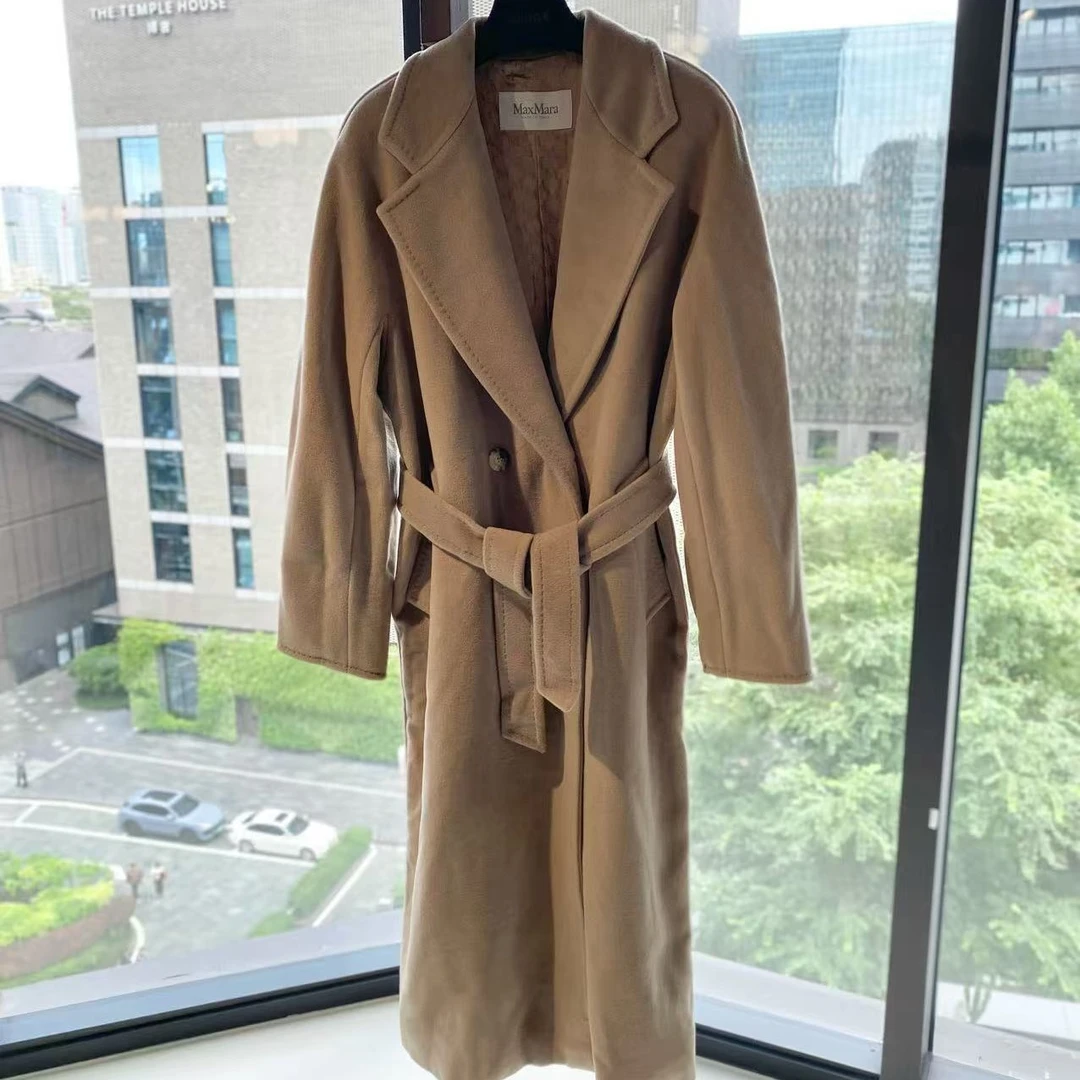 95新 MaxMara  qq915 羊毛 101801系列驼色大衣 42码