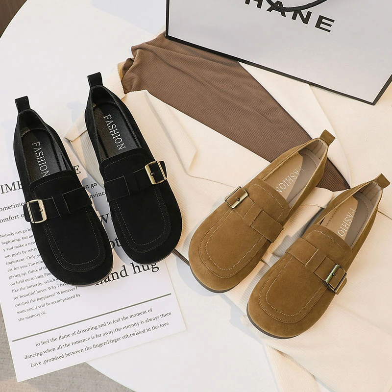 2025年春夏季新品时尚百搭平底网红单鞋方头仙女风女鞋浅口Y2