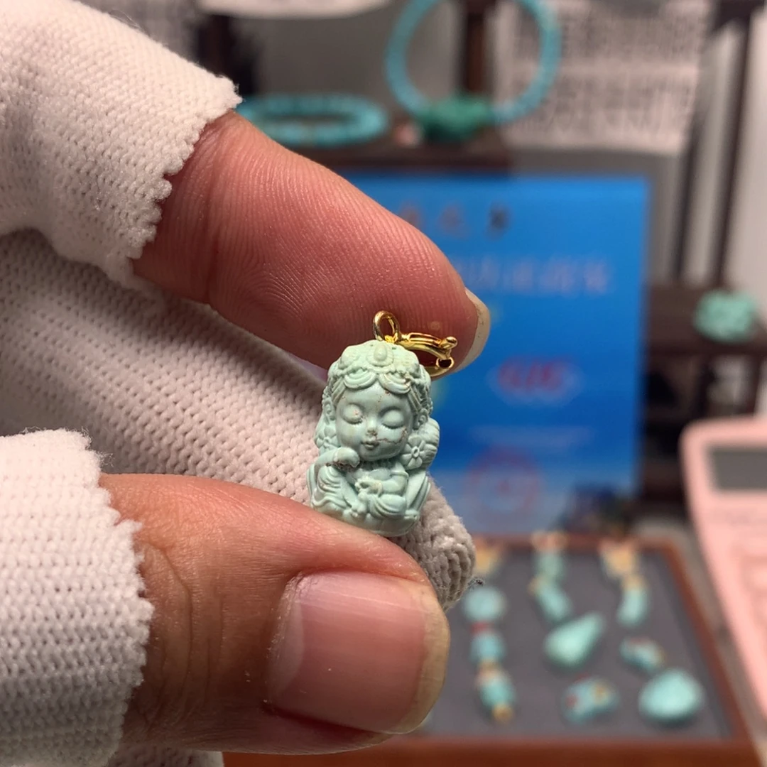 绿松石未镶嵌挂件