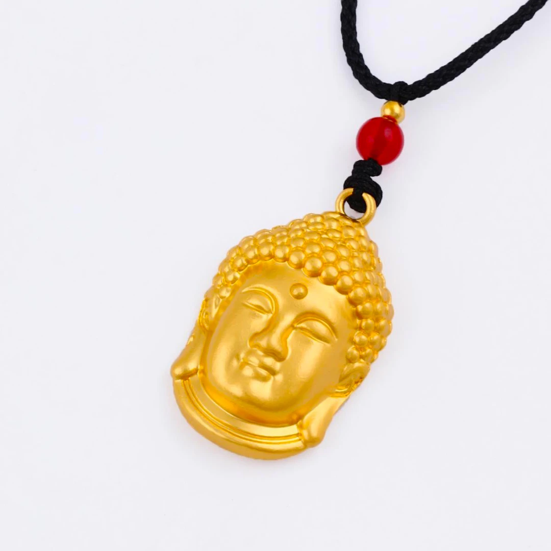 FC 001 佛头吊坠项链绑黑绳项坠