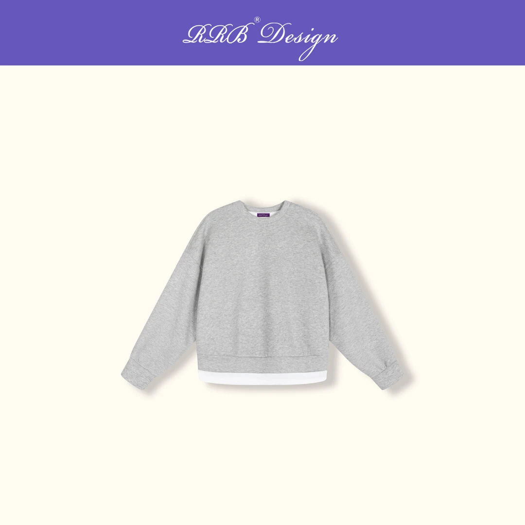 RRB Design「Athflow」空气感假两件休闲百搭时尚圆领长袖卫衣