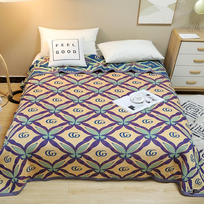 【方盘酷奇】200*230轻奢贡段精梳细沙包边床盖舒适透气