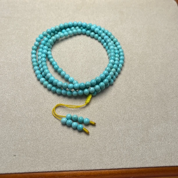 原矿绿松石高瓷精雕小米珠