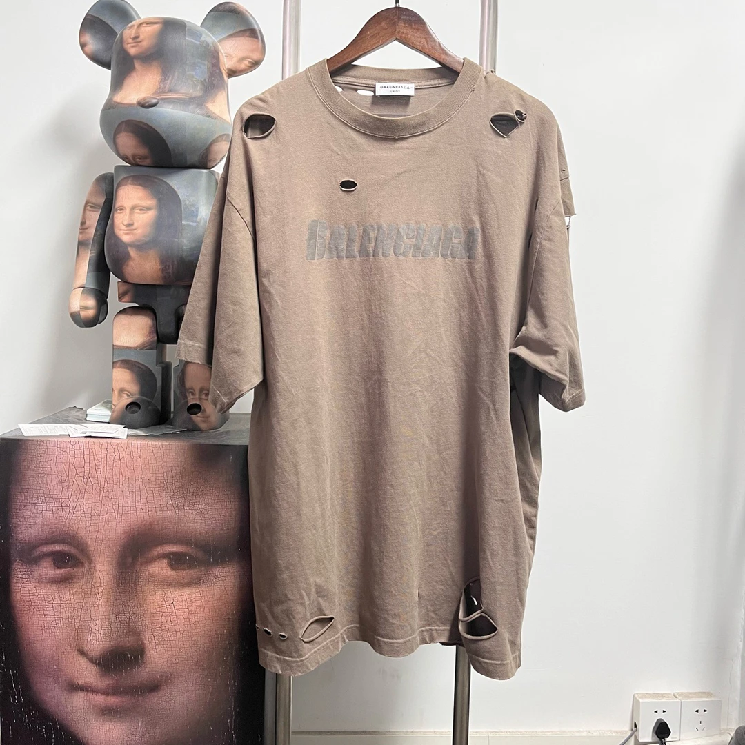 99新 Balenciaga/巴黎世家 破坏短袖 F0614 尺码：S 衣长80 胸围60