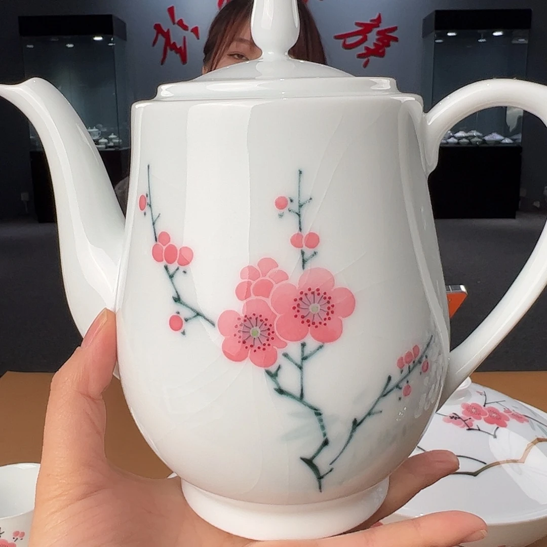 j***y瓷柴窑 红梅石榴壶，微瑕开片