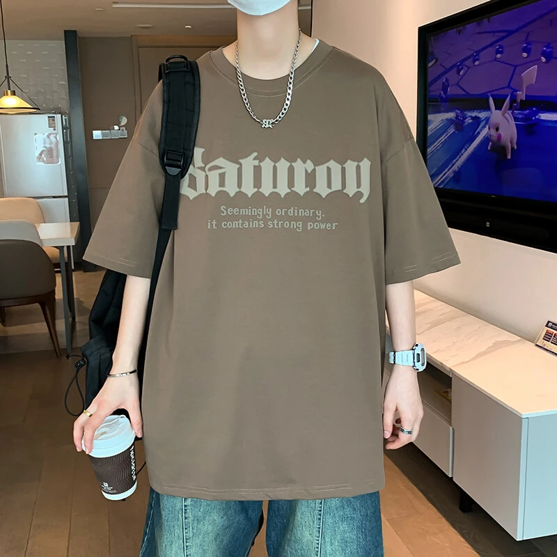 2025新款美式重磅短袖t恤男夏季高街ins风潮牌潮流宽松学生体恤