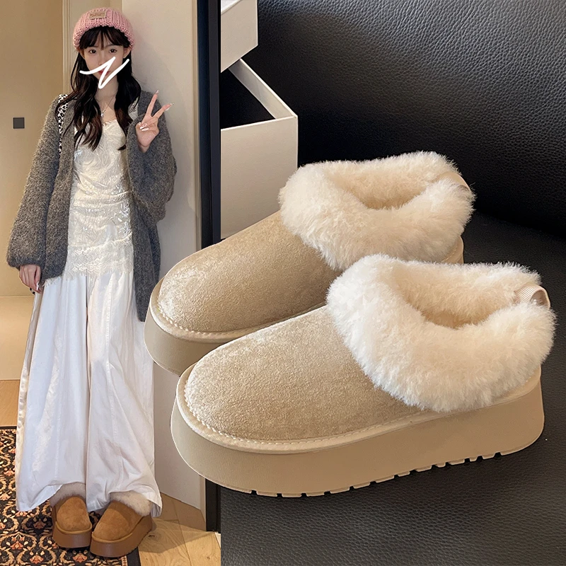 外穿厚底加绒加厚棉鞋保暖冬季雪地靴外穿厚底加绒加厚棉鞋保暖