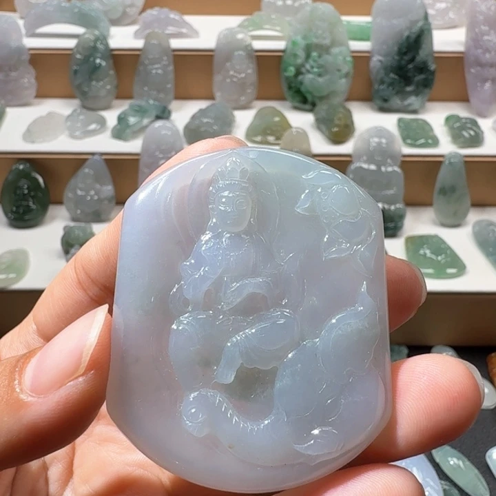 秋***雪翡翠未镶嵌项链翡翠