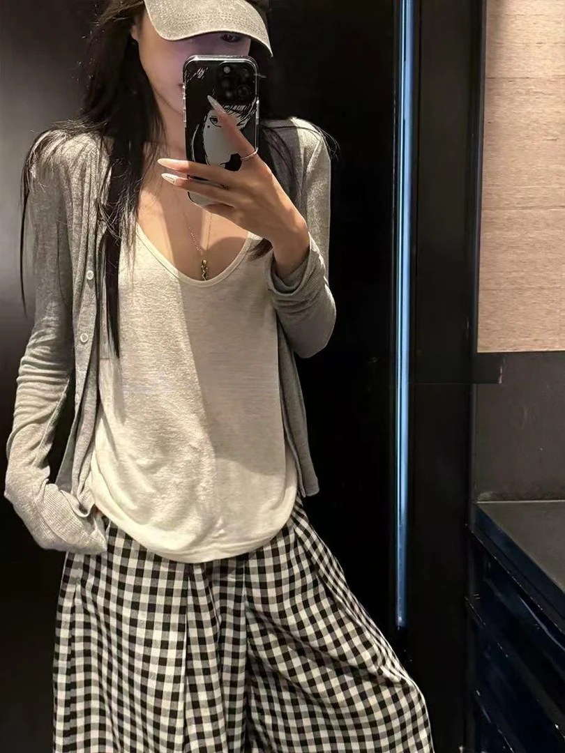 【松弛感】开衫  官搭格子裤