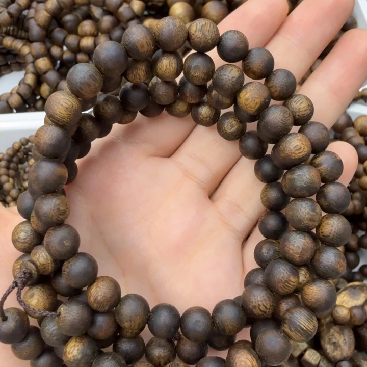 手串沉香绿奇楠圆珠卡八超九九分节油30