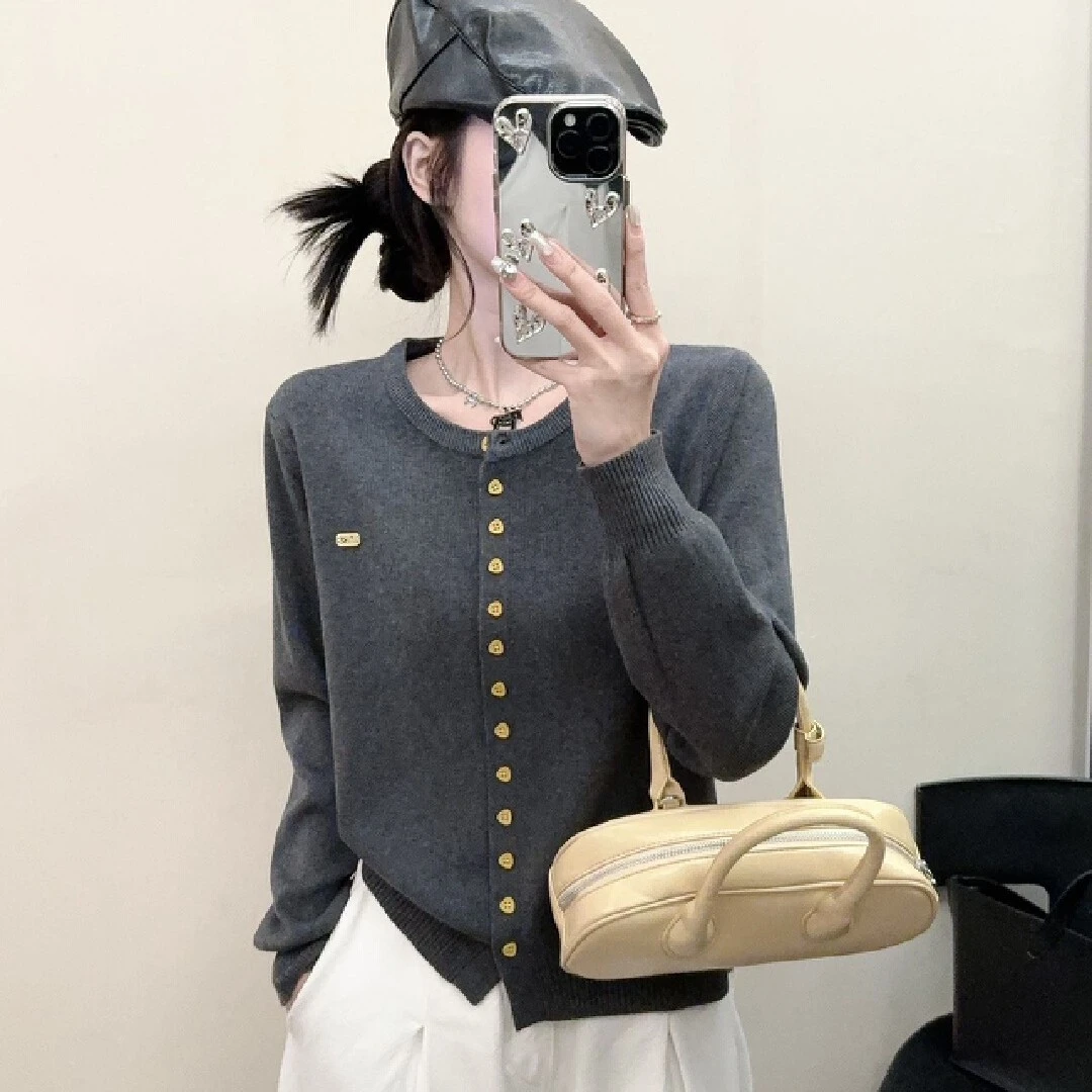 秋季新款时尚气质百搭开衫针织衫开衫百搭上衣女毛针织衫