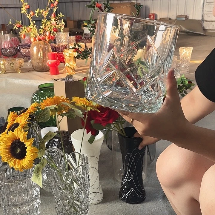 水晶花瓶1515磨刻