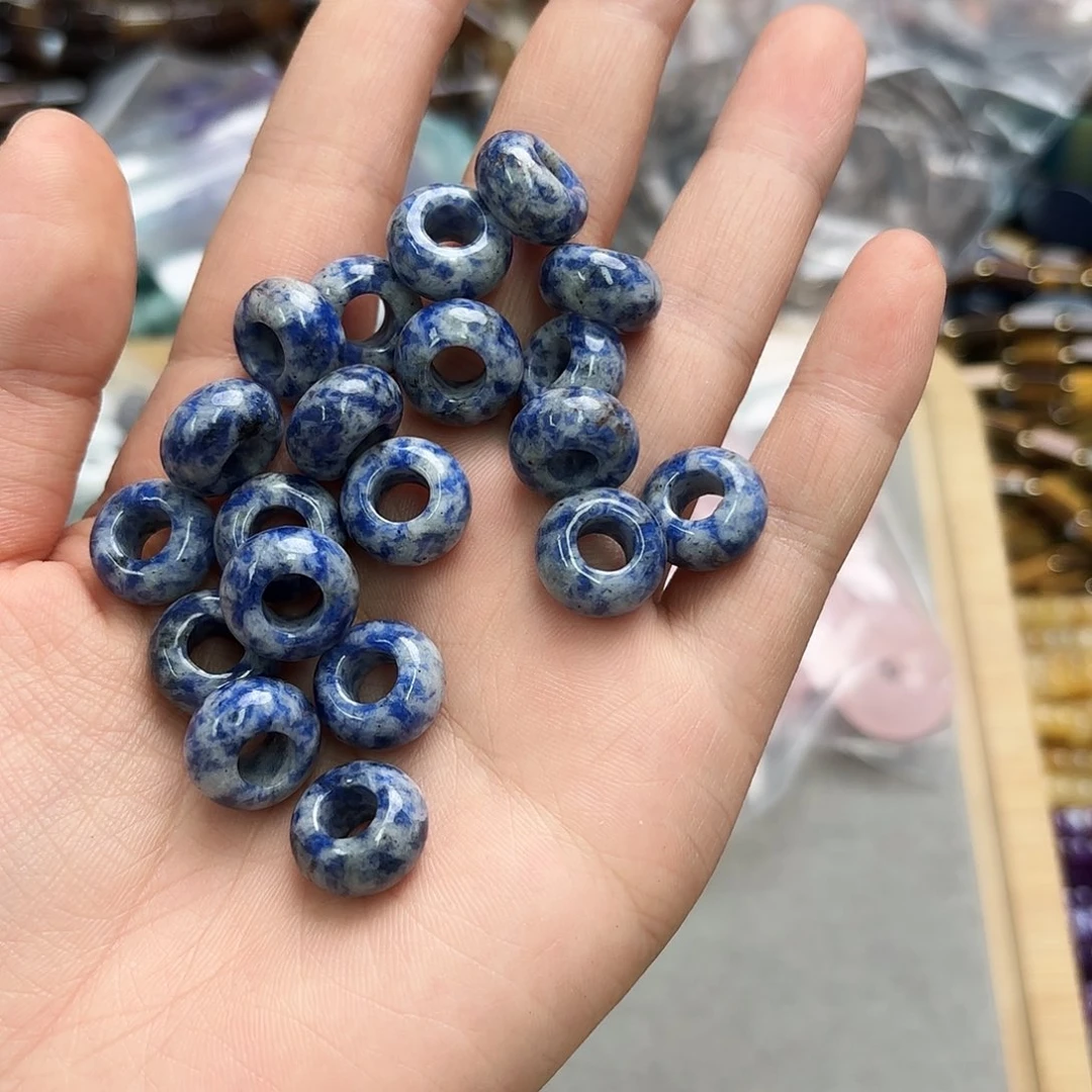 玛瑙/玉髓未镶嵌珠宝半成品卡14蓝点面包圈4颗