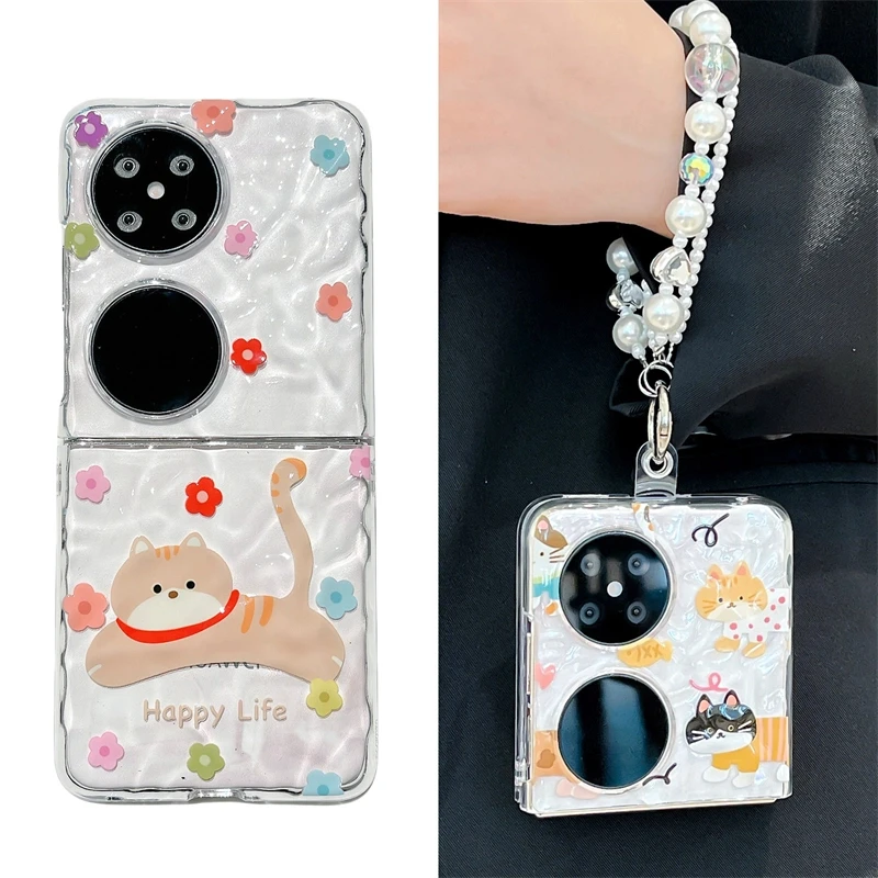 可爱小猫咪适用华为p50pocket手机壳pockets折叠pocket 2保护套女