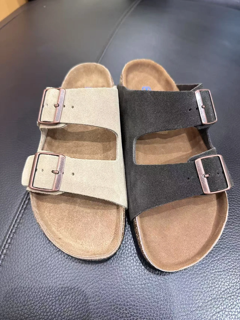 【WHIMSY ROW】女款软木透气搭扣一字勃肯拖鞋舒适情侣绒面设计