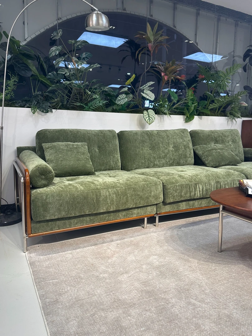 网红绒毛布艺沙发实木框架客厅家用小户型现代猫抓布羽绒沙发