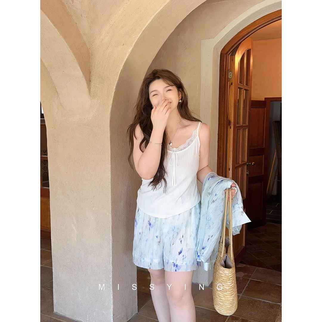 应小姐【蕾丝吊带】微胖大码纯色百搭宽松气质时尚显瘦蕾丝背心吊带