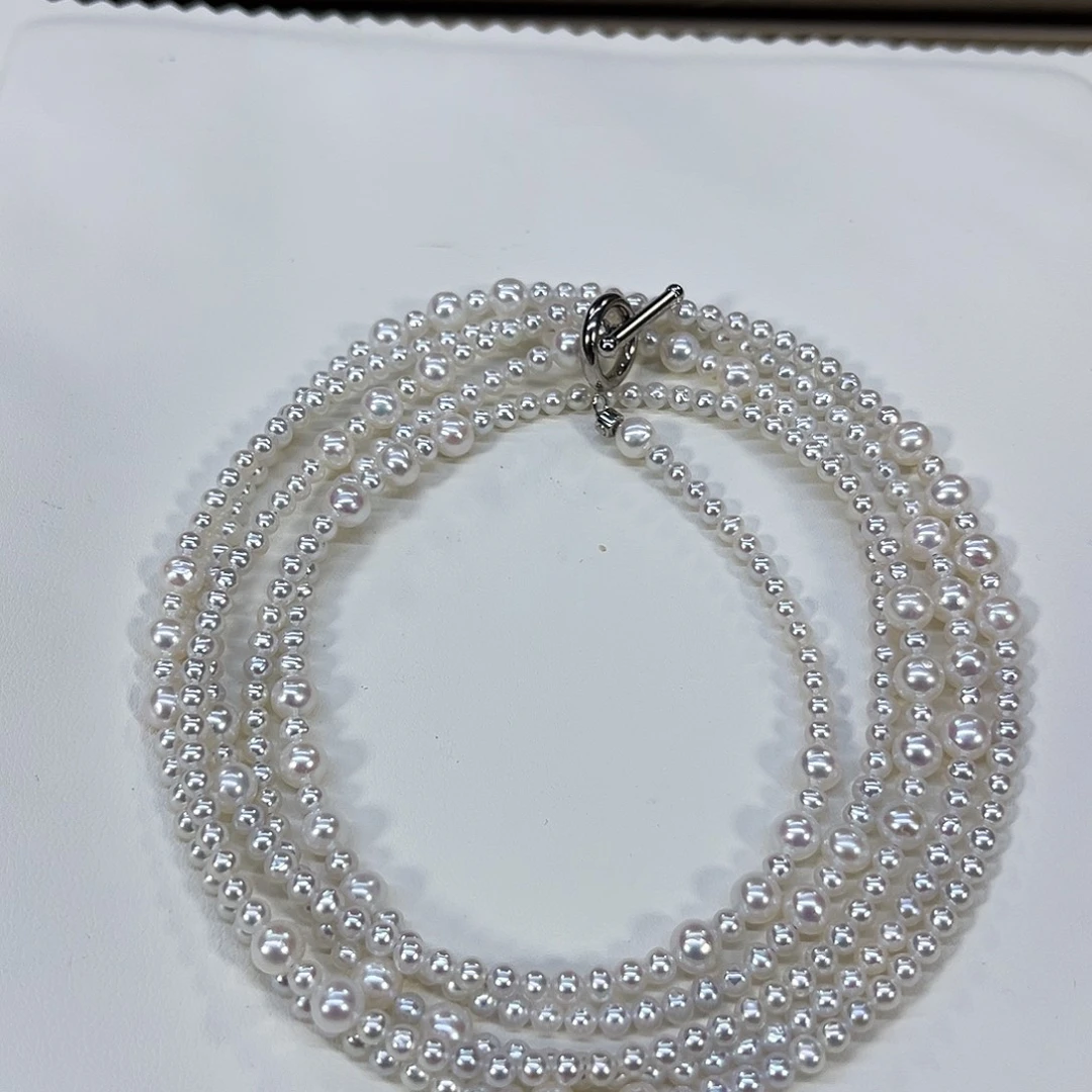 快***慧颈饰淡水珍珠银S925镶嵌