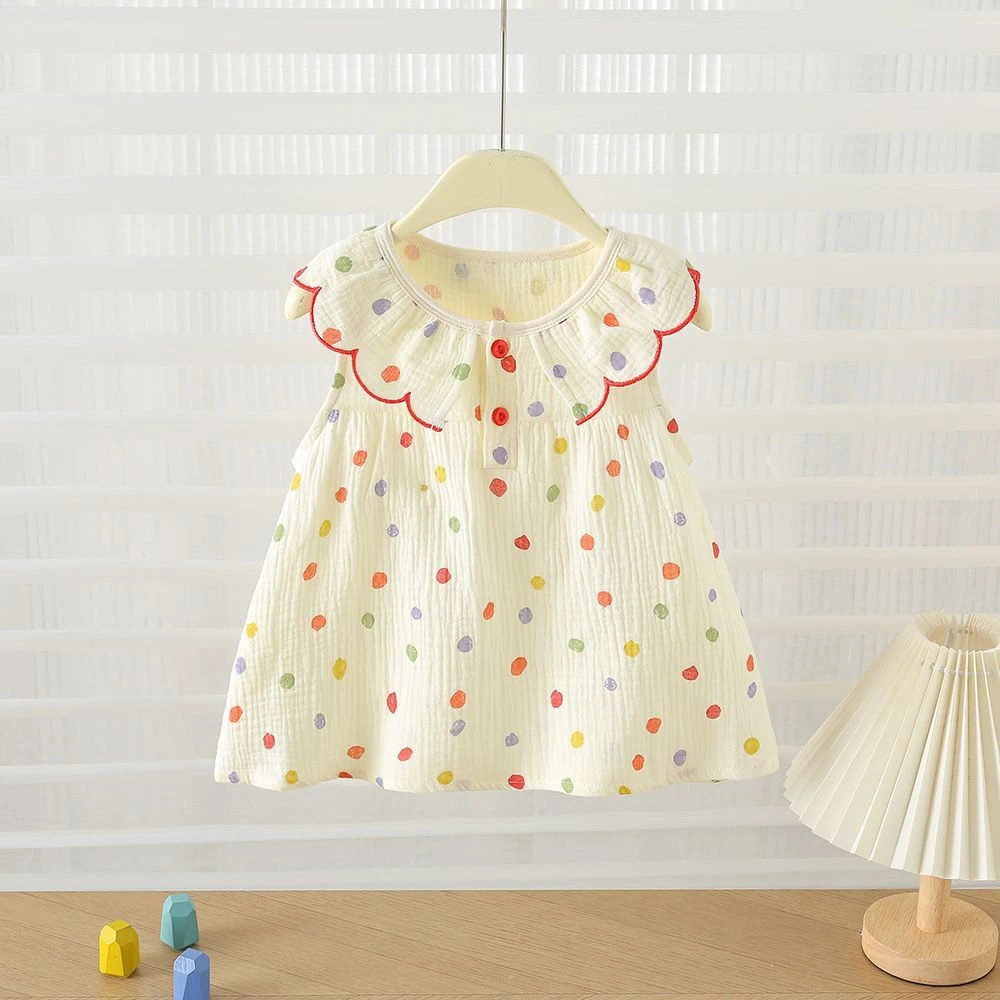 幼童连体裙夏季甜美洋气女宝宝裙子2025新款夏装儿童公主婴儿纱布