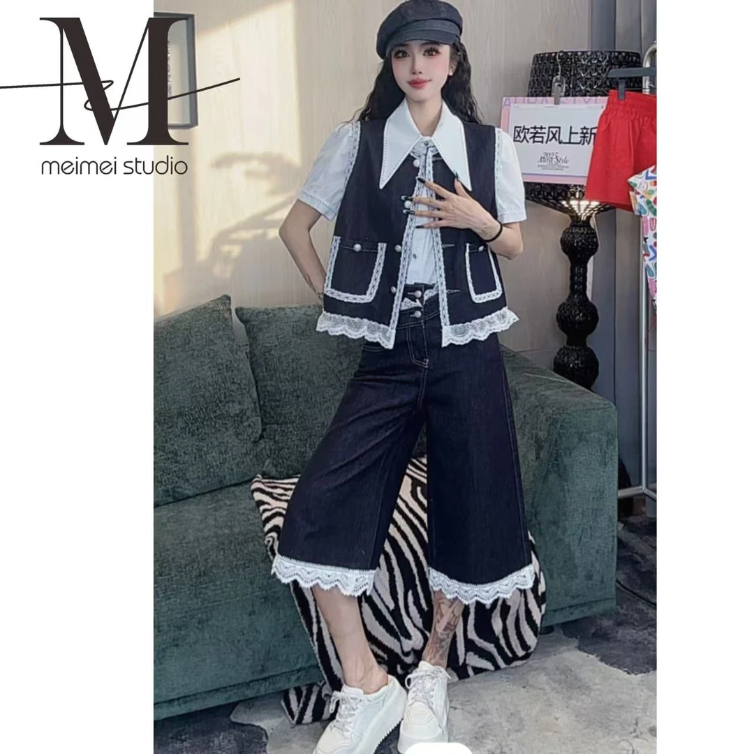 MEIMEI STUDIO【极简】欧若风时尚百搭网红牛仔套装1031-30372803