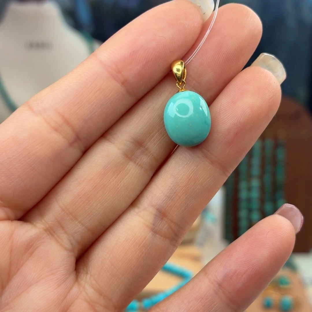 绿松石18K金镶嵌颈饰