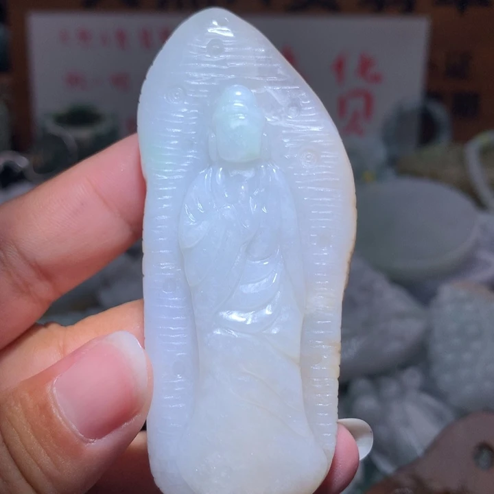 翡翠未镶嵌颈饰保真天然A货翡翠
