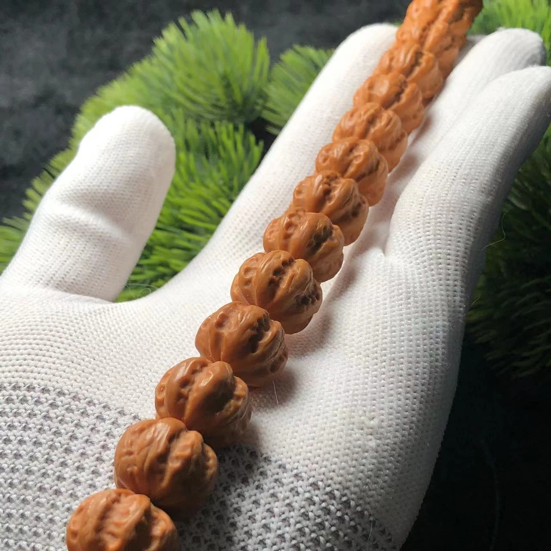 透油莲花龙脊背16-17左右猴头核桃精工手串