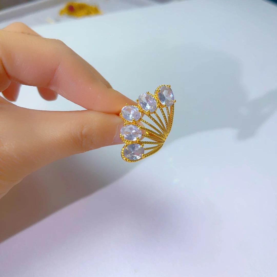 铜合金戒指 266新款戒指爆款白搭时尚金色铜合金白搭时尚