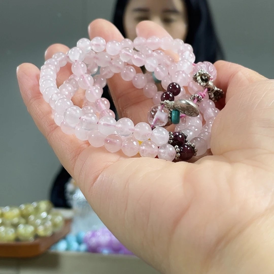 水晶手链未镶嵌美*瑜粉108