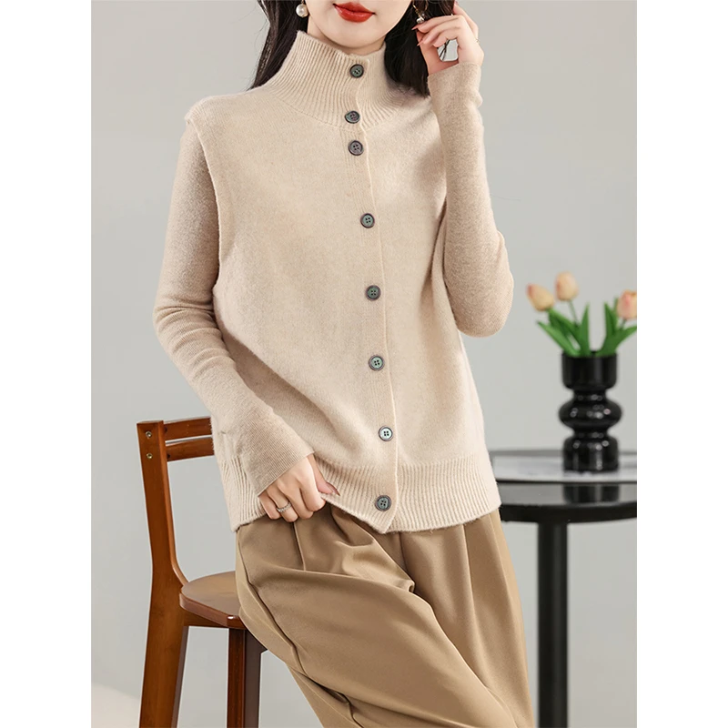 秋冬纯羊毛马甲毛衣女士麻花针织背心外套两面穿可穿宽松无袖坎肩