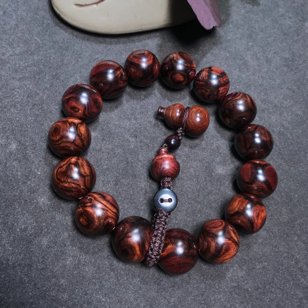 【浮生甄选】海南黄花梨紫油梨1.5对眼手串FS426