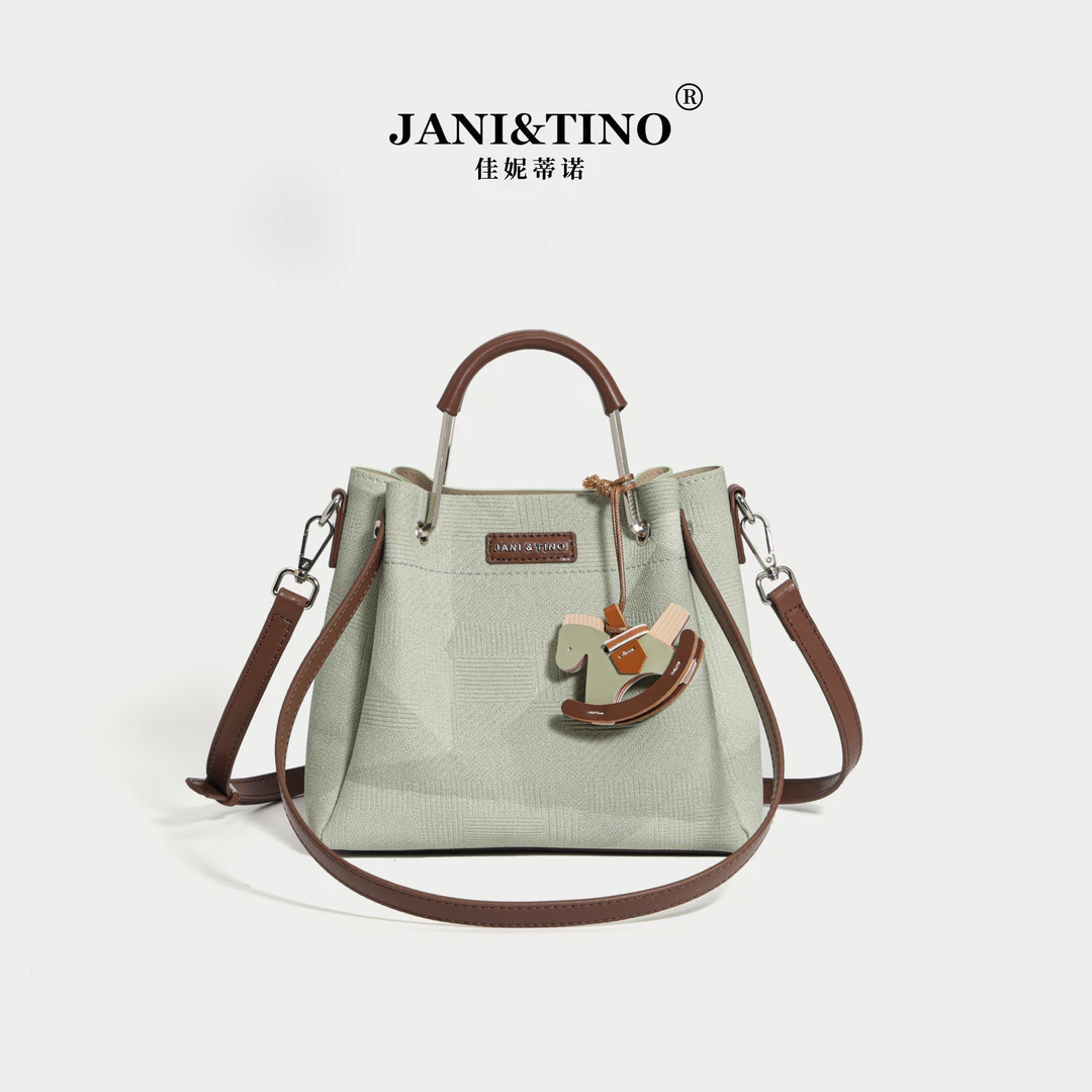 【工厂直销】JANITINO/佳妮蒂诺新款轻奢百搭女士单肩斜挎包3941绿