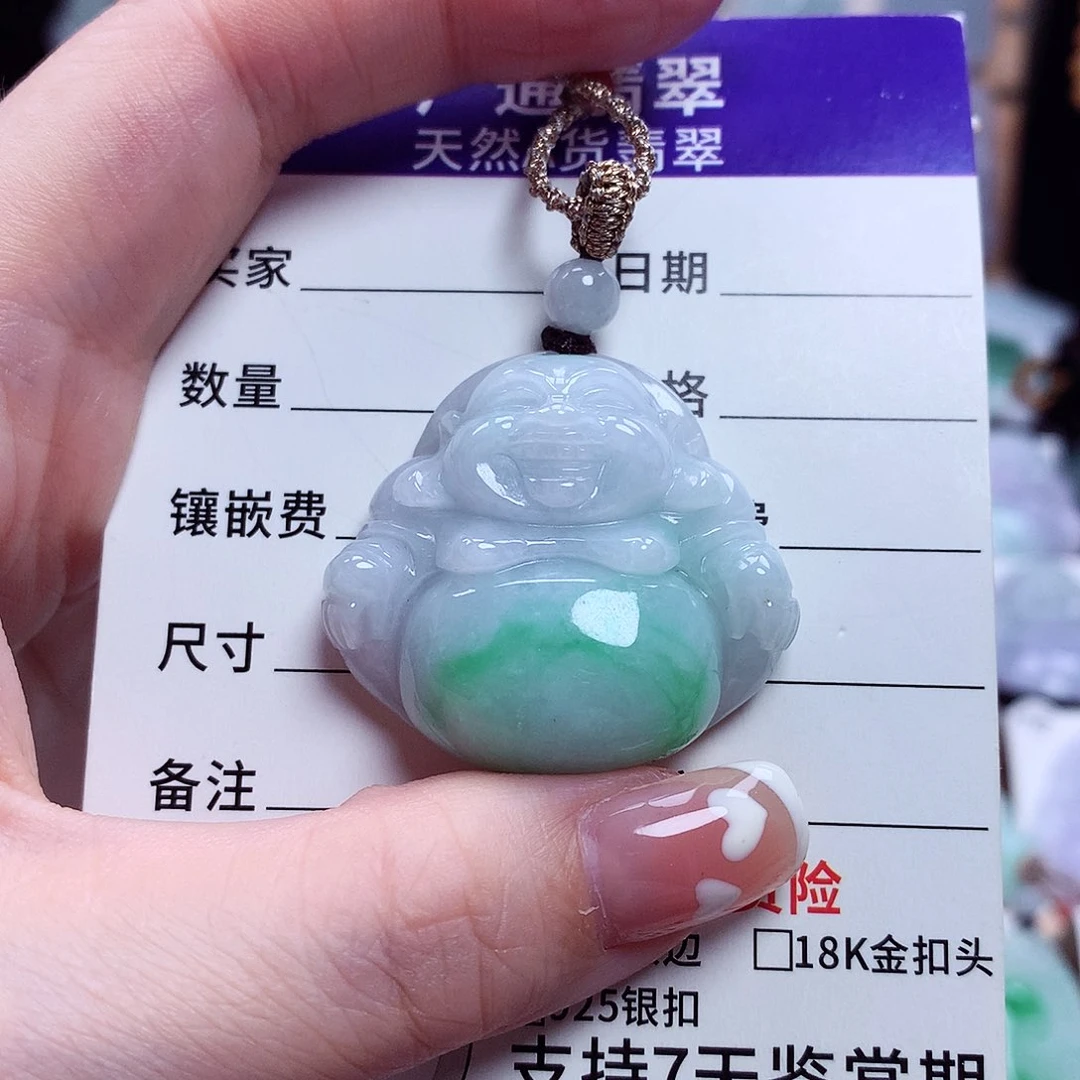 翡翠未镶嵌颈饰佛公07