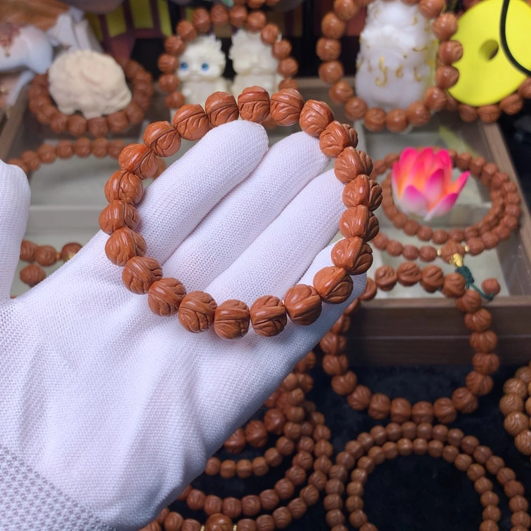 缘***你桃核吊坠玉龙脊手串12