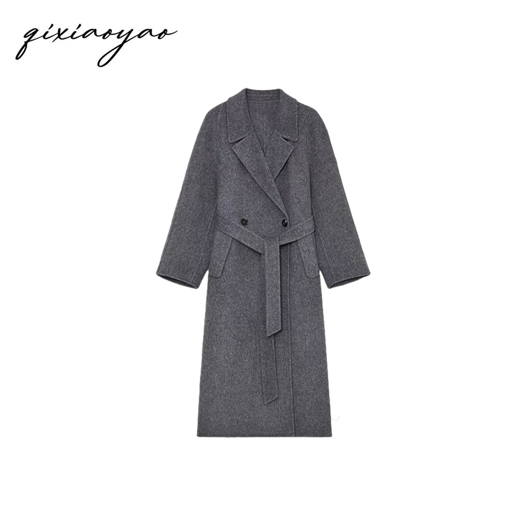 Qixiaoyao 新款羊绒双面尼外套#WWJNJ2305