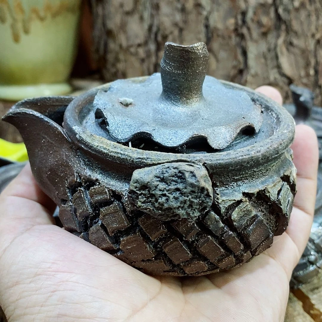 粗陶志野柴烧茶器