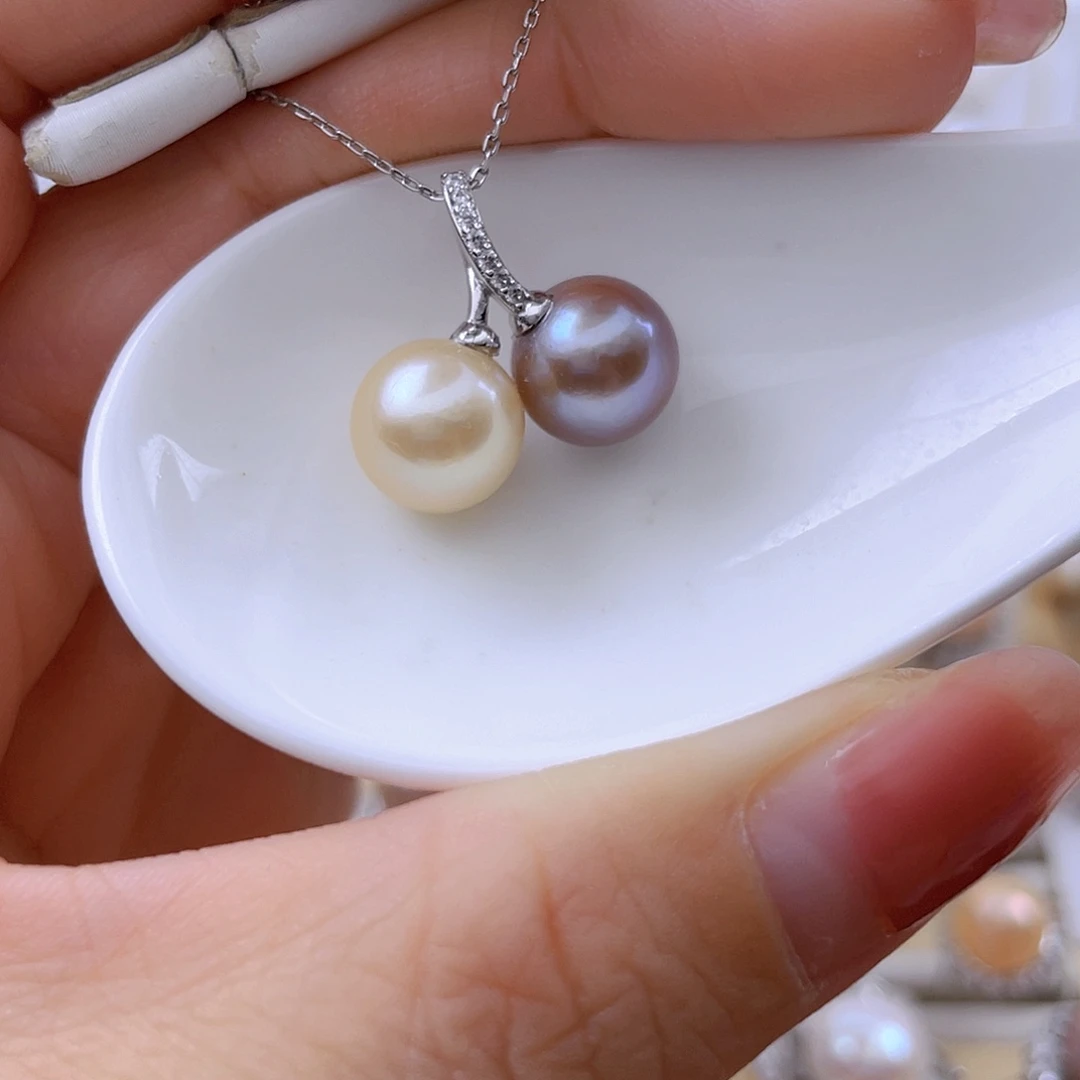 银S925镶嵌淡水珍珠吊坠(赠链)