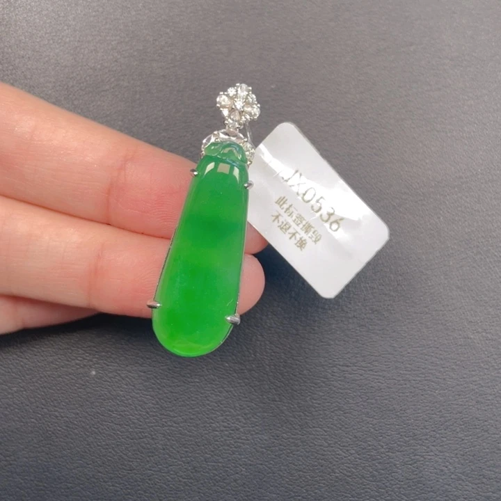 翡翠银S925镶嵌吊坠(不含链)