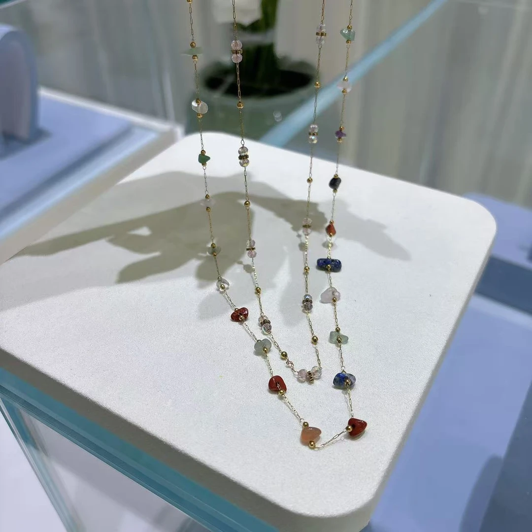 铜合金树脂项链 时尚款水晶石头设计链