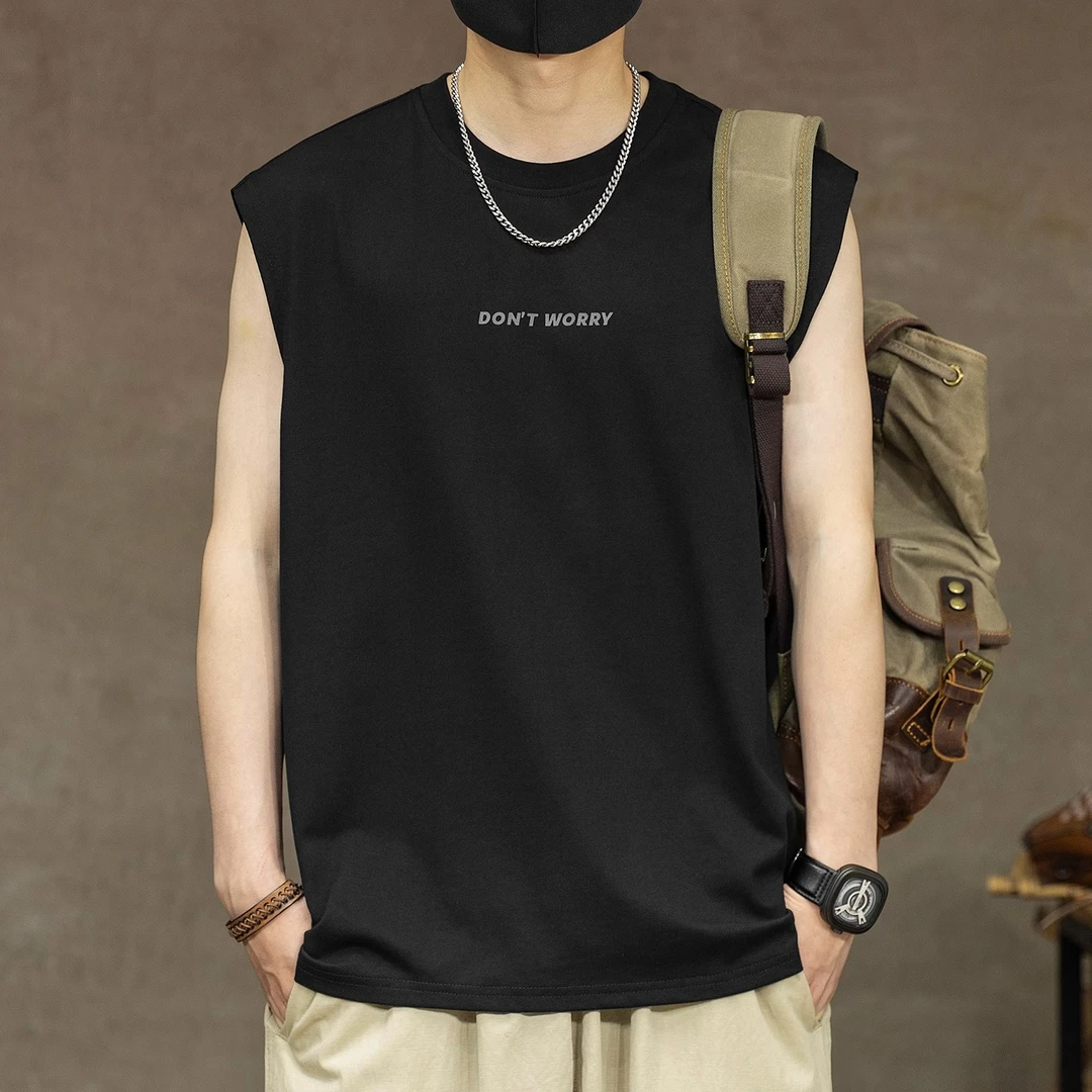 冰感科技棉背心男t恤坎肩男士新款夏季无袖运动健身篮球大码透气