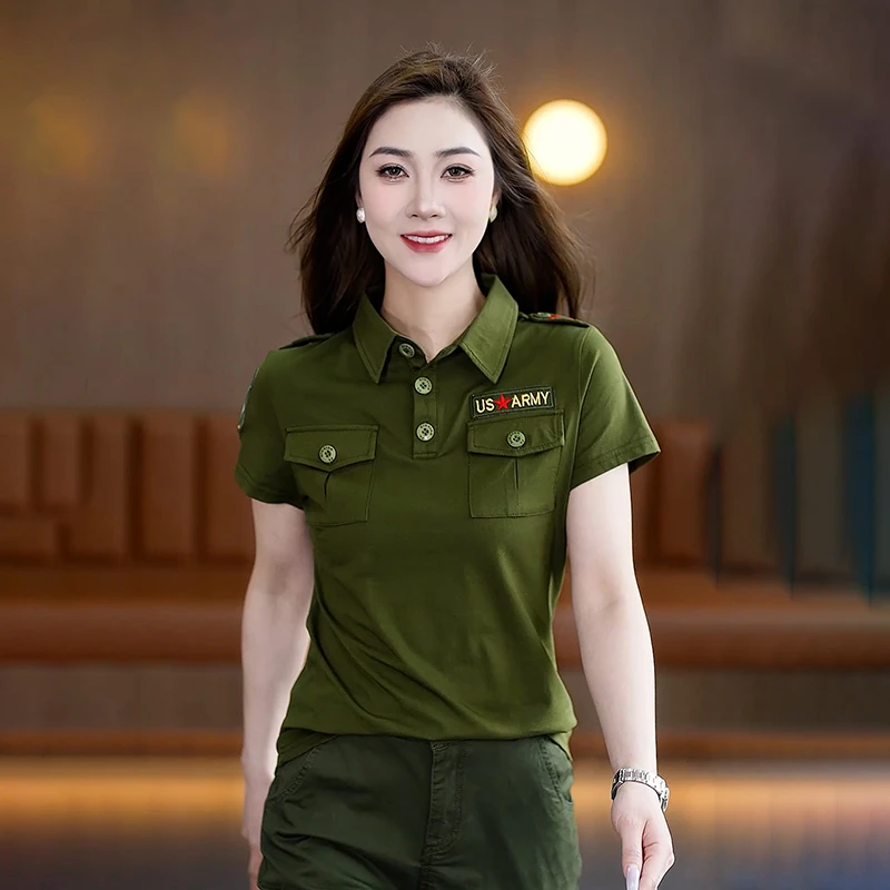 迷彩服女装2025洋气大码水兵舞服装服夏装套装时尚t恤女款夏季