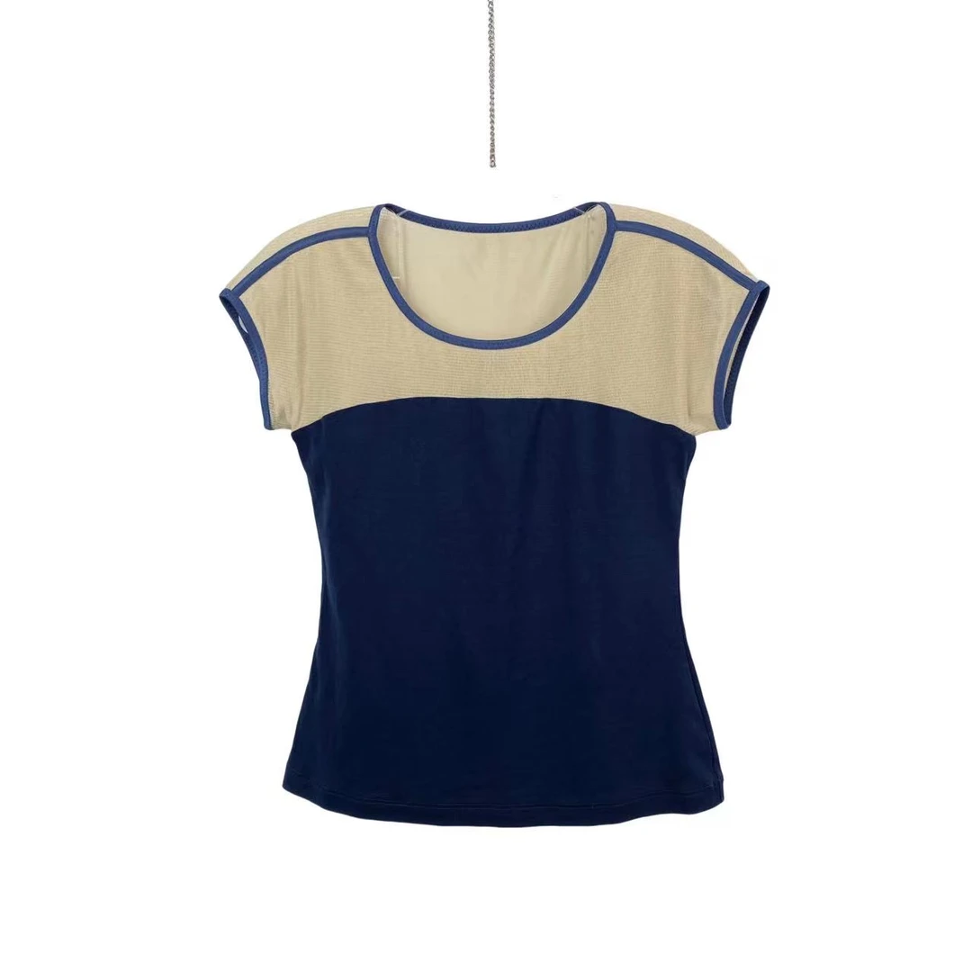 99新 MaxMara   aa一八五六 棉 拼接短袖 m码 98新
